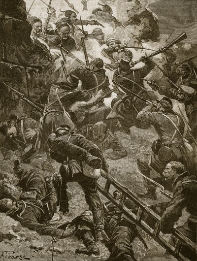 The Russians went up boldly, illustration from 